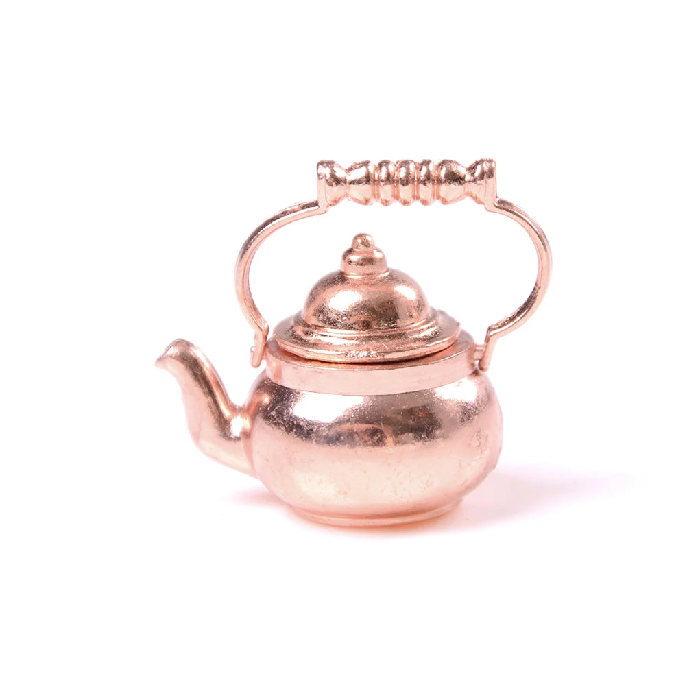 ▶1PCS 1:12 Miniature Teapot Tea Kettle Dollhouse Kitchen Food Accessories Dolls House Kitchen Furniture Teapot Zpaxo B