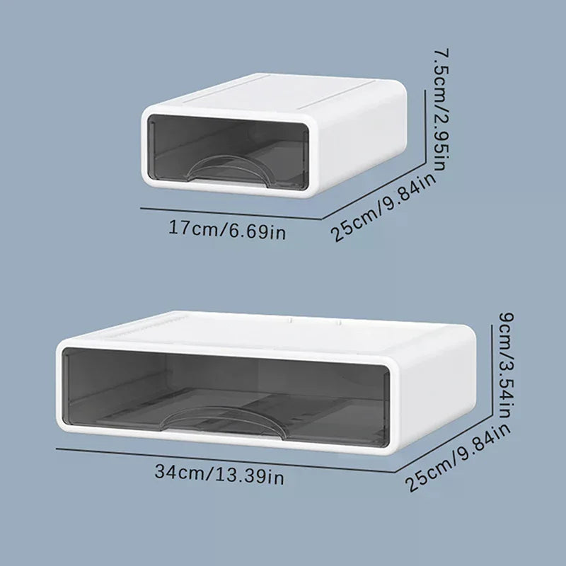 Plastic Box Stackable Jewelry Container Office Finishing Organizer Box Desktop Organizer Drawer Makeup Storage Box Zpaxo
