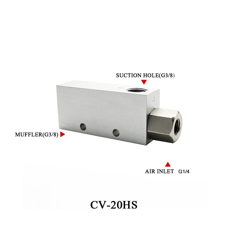 Vacuum Generator Large Flow Valve CV-15/20/25HS Manipulator Suction Cup Negative Pressure Switch Control Pneumatic Accessories Zpaxo CV-20HS