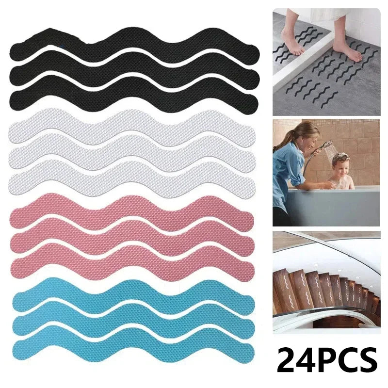 24Pcs/Package Transparent Anti-Slip Stickers For Bathroom Floor And Shower - Bathtub Floor Safety Anti-Slip Strips Zpaxo