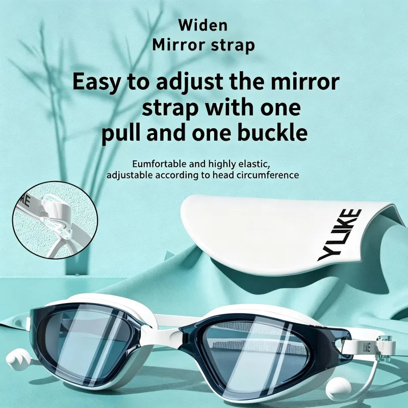 Swimming Goggles Ear Plugs Silicone Swim Cap Anti Fog UV Protection Zpaxo