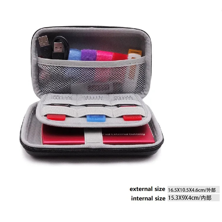 Storage Case Travel Protective Carry Bag Portable External Hard Drive Zpaxo black
