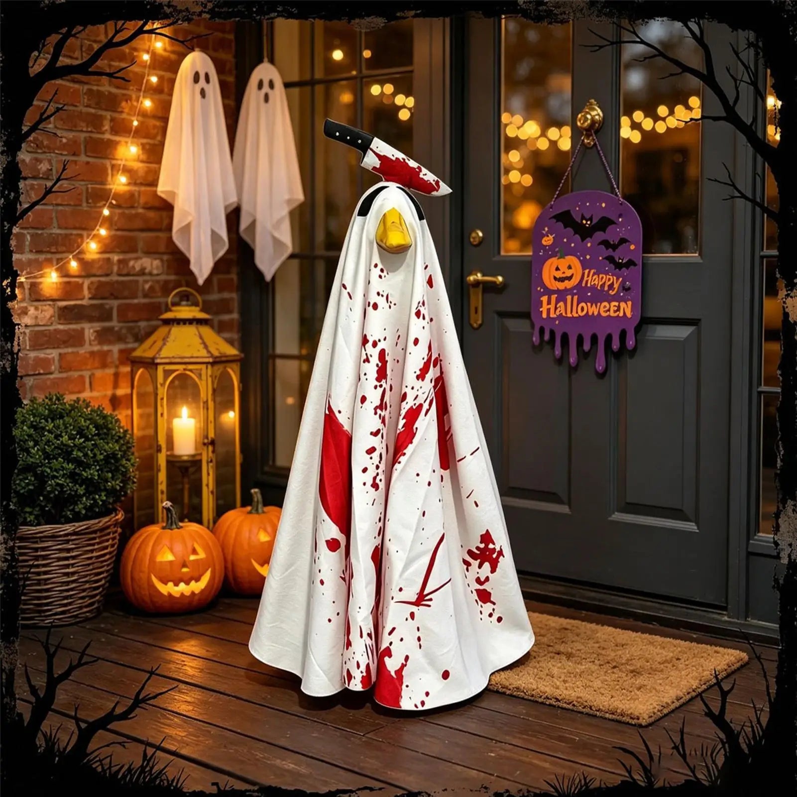Goose Outfits Halloween Scary Animal Figurine Clothes Outfit Statue
