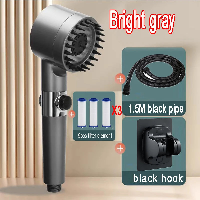 4 Modes Shower Head High Pressure Showerhead One-Key Stop Water Massage Shower Head With Filter Element Bathroom Accessories Zpaxo style6