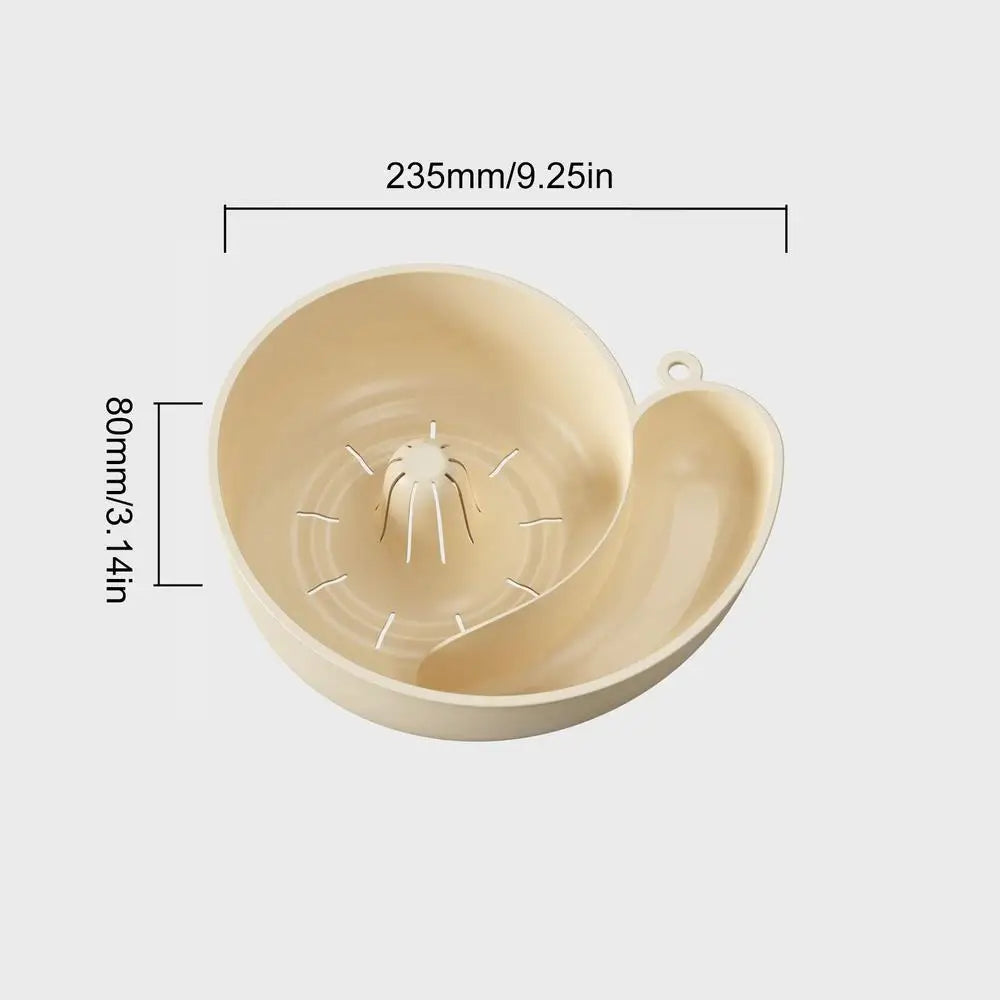Fruit Washing Bowl with Strainer Fruits Vegetables Washing Bowl Cute Design Animal-Inspired Colander Drain Basket for Kitchen Zpaxo Creamy