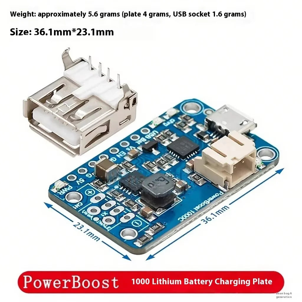 Stock 2465 Powerboost 1000 Charger Rechargeable 5V Lipo USB Boost Zpaxo