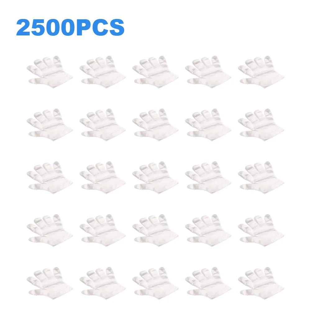 3000- Disposable Gloves Plastic Transparent Kitchen Bathroom Cleaning Zpaxo 2500PCS