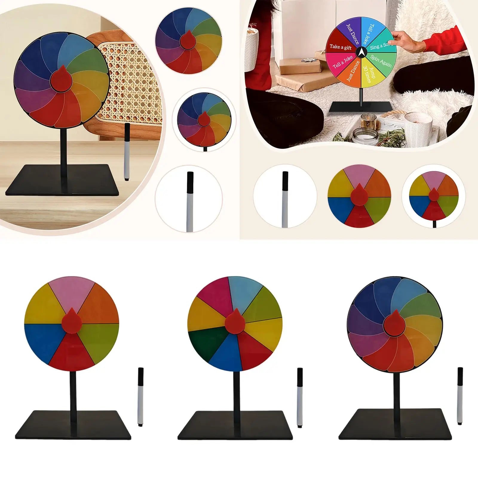 Table Prize Turntable Easy Assembly Stable Base Roulette Wheel for Interactive Learning Game Carnival Party Tradeshow Pub Zpaxo