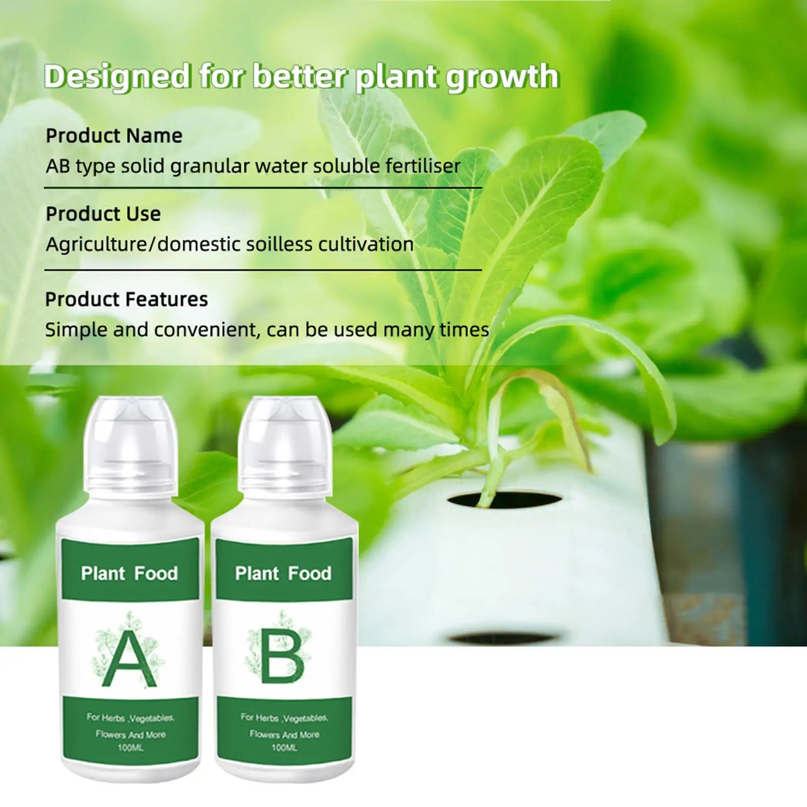 Hydroponic Nutrients Liquid Plant Food Fertilizer Indoor Growing