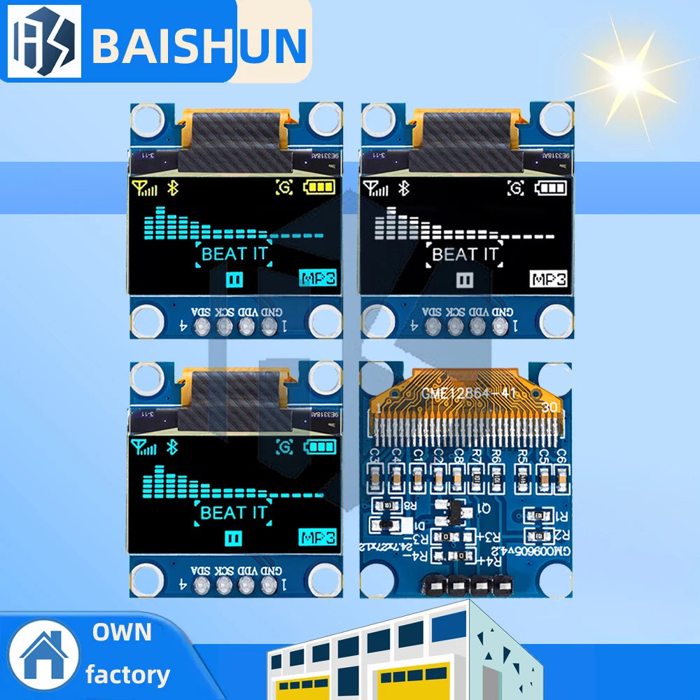 I2C SSD1306 OLED Display Module 128x64 Dual-color Yellow Blue Screen Zpaxo