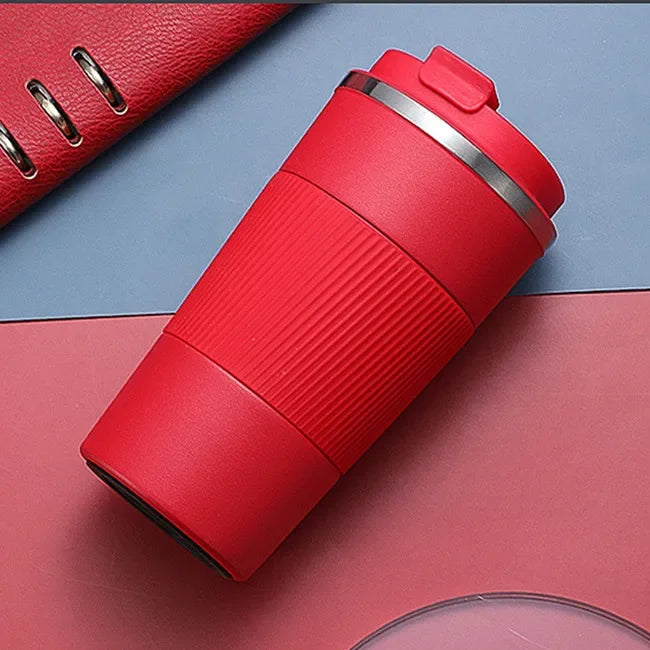 380ml/510ml Double Stainless Steel 304 Coffee Thermos Mug Leak-Proof Non-Slip Car Vacuum Flask Travel Thermal Cup Water Bottle Zpaxo Red 510ml