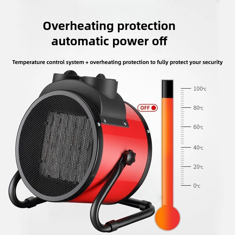 Electric Heating Fan 2000W Portable Space Heater Adjustable Thermostat 2 Heat Settings + Fan Mode Overheat & Tip-Over Protection Zpaxo