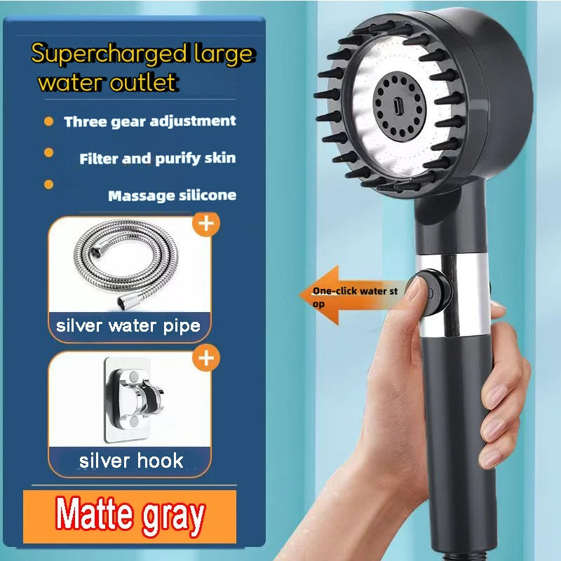 4 Modes Shower Head High Pressure Showerhead One-Key Stop Water Massage Shower Head With Filter Element Bathroom Accessories Zpaxo style10