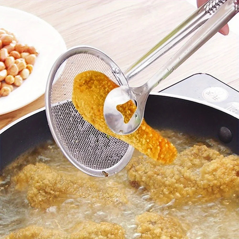 Durable Stainless Steel Kitchen Colander Frying Spoon Perfect