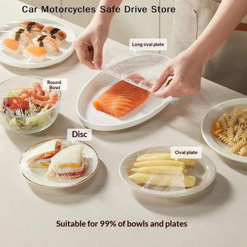 Transparent Disposable Food Cover Lid Elastic Wrap Fresh Film Bag
