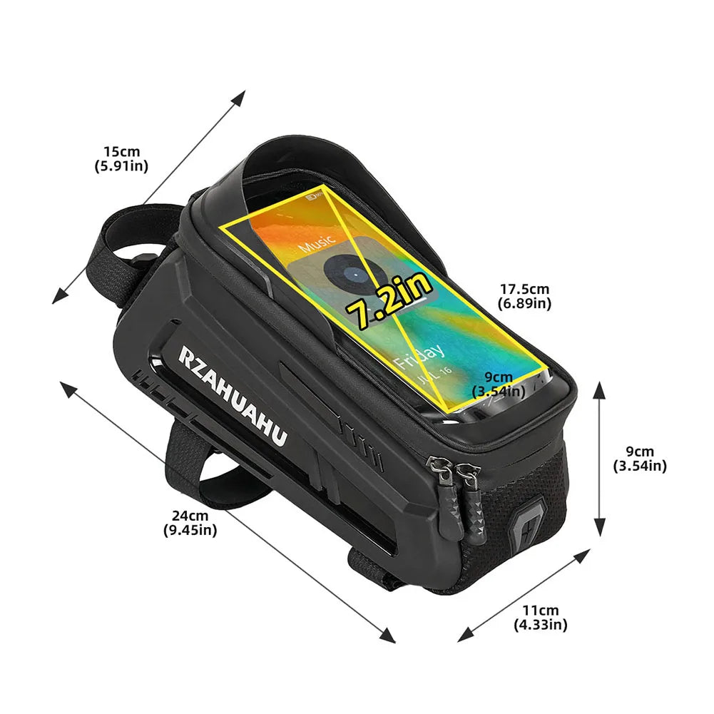 Bike Bicycle Phone Front Frame Bag TPU Touch-screen Sun-visor MTB