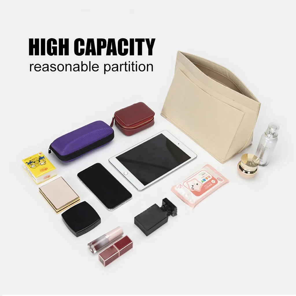Felt Insert Bag Fits For Handbag Liner Bag Felt Cloth Makeup Bag Support Travel Portable Insert Purse Organizer Zpaxo