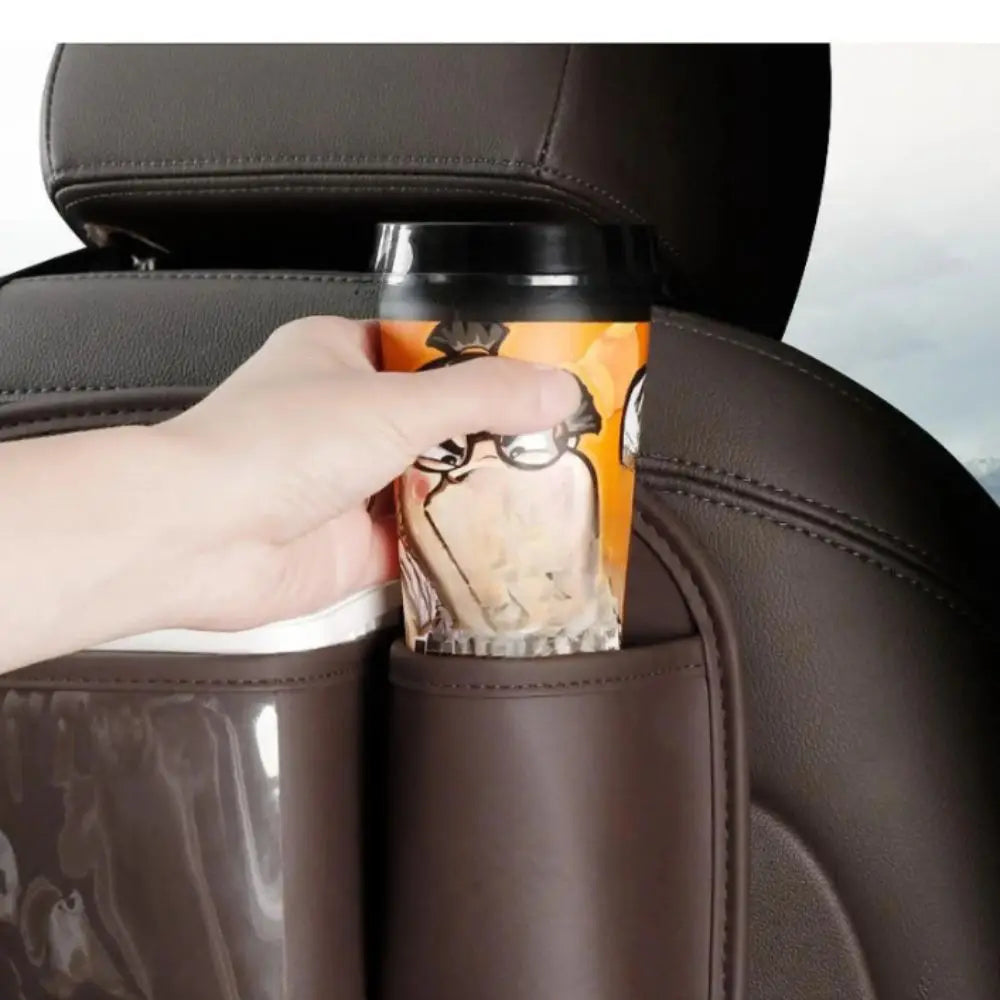 Leather Material Car Back Seat Organizer Hanging Storage Bag Multifunctional Design Car Organizer Tissue Box Holder Zpaxo