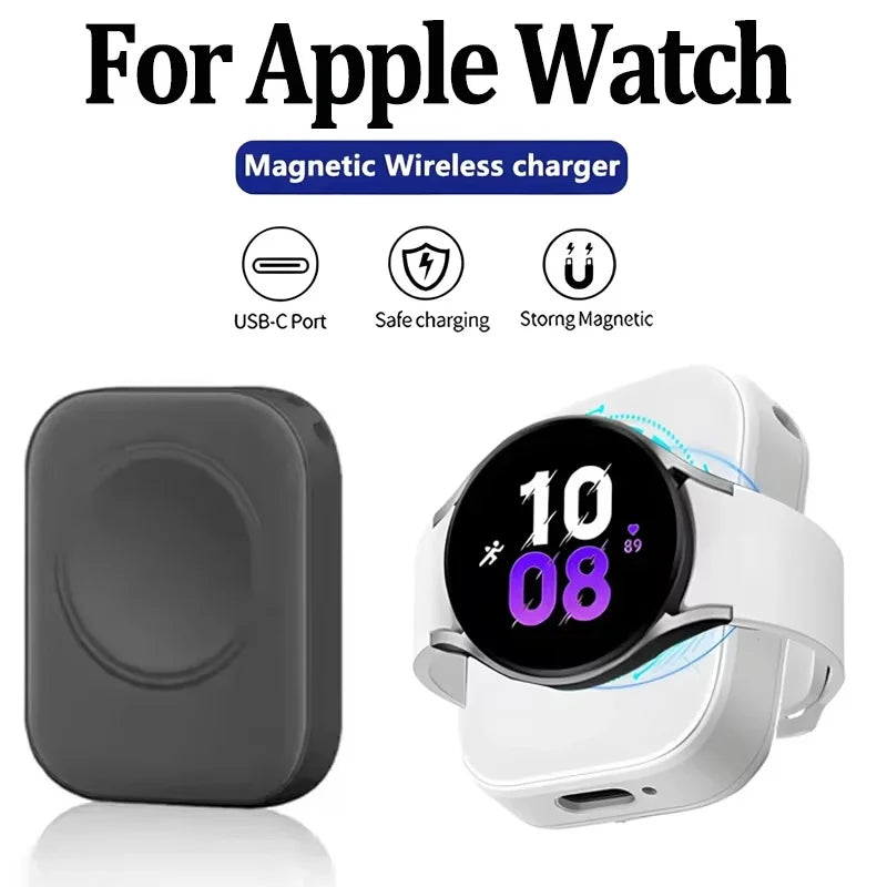 Wireless Watch Charging Dock Travel Adapter For Apple Watch Series 10 9 8 7 6 5 4 3 2 1 Dual Interface Design Home Office Travel Zpaxo