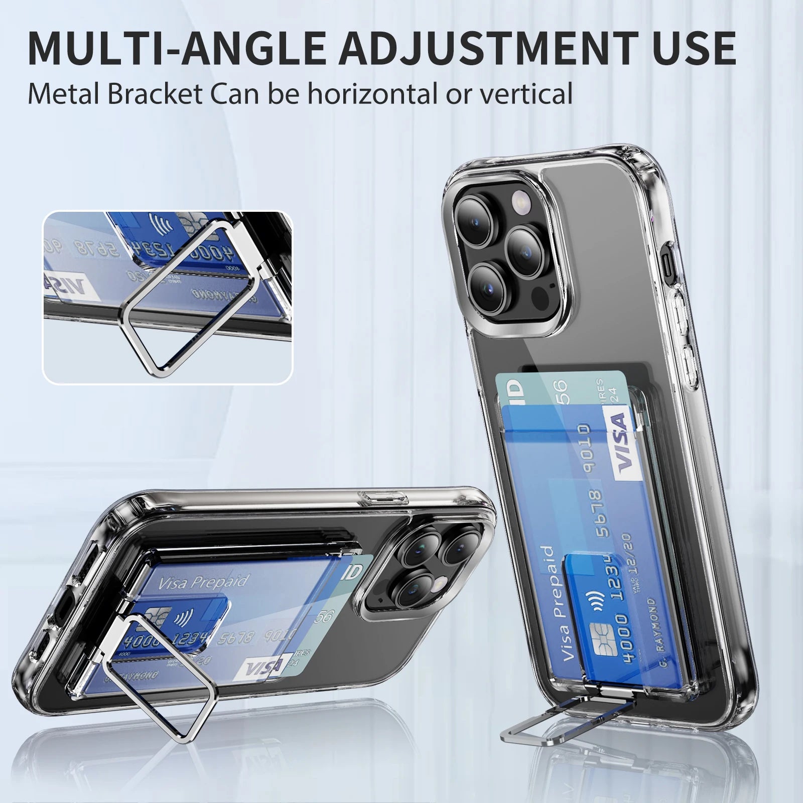 Transparent Strong Magnetic Phone Card Wallet For Magsafe Card Holder For iPhone 17 Macsafe Card Phone Back Bag Adsorption Stand Zpaxo