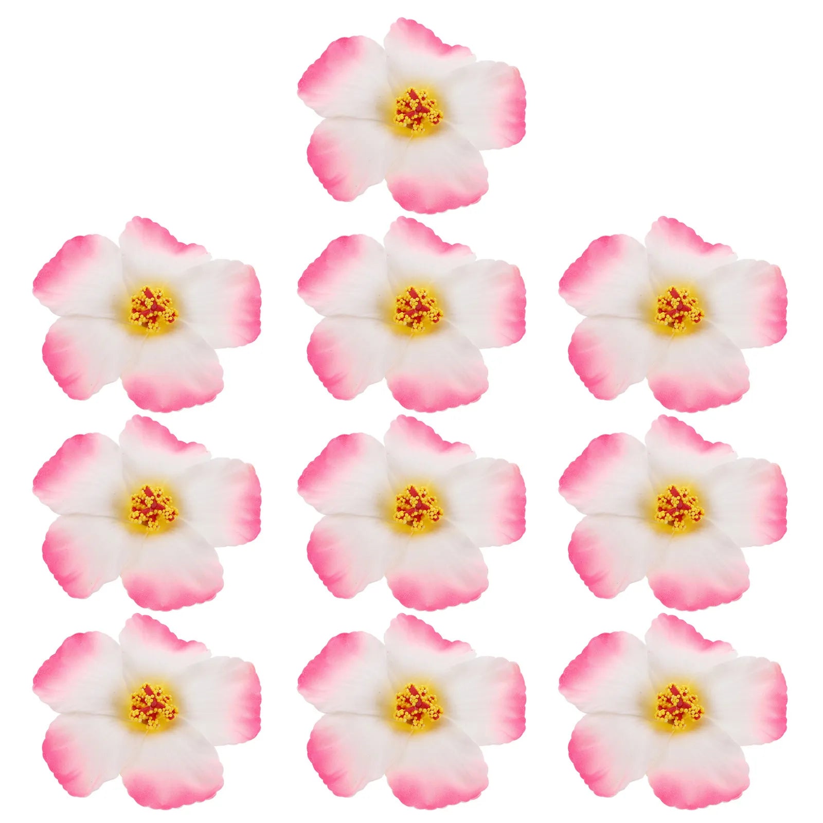 10Pcs Artificial Hibiscus Flowers Realistic Hawaiian Faux Flowers for Tropical Luau Beach Wedding Party Decoration Supplies Zpaxo