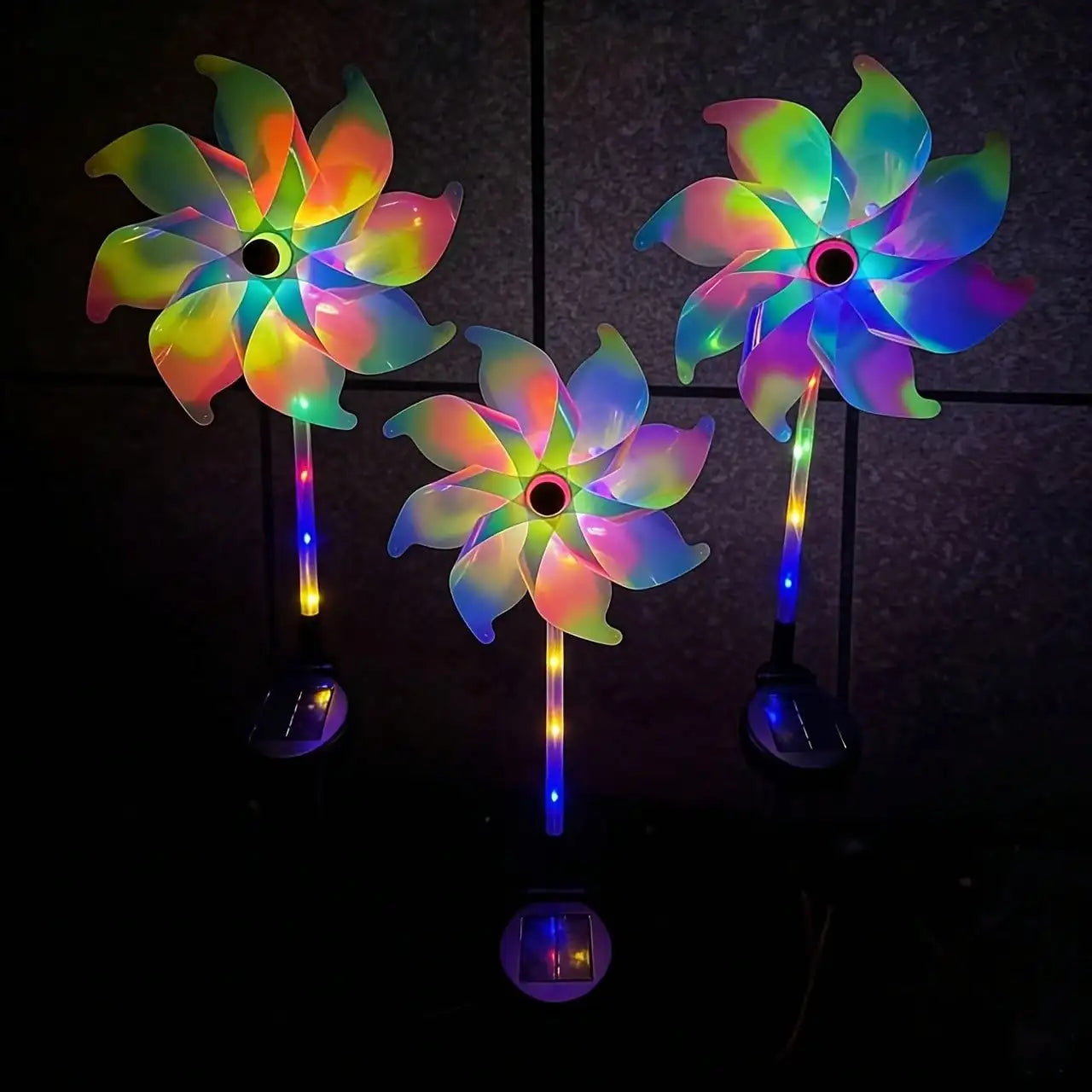 Bright Rotating Solar-powered Windmill Light It's Also Perfect
