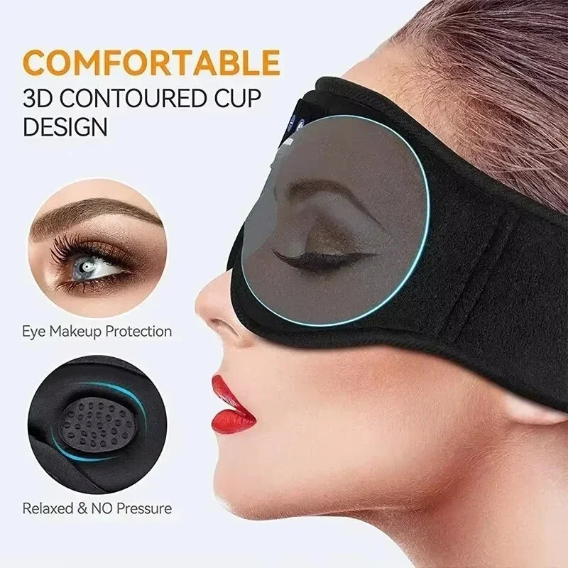 3D Eye Mask Music Play Sleeping Headphones with Built-in HD Speaker Mask For Sleep Headphones Bluetooth Zpaxo