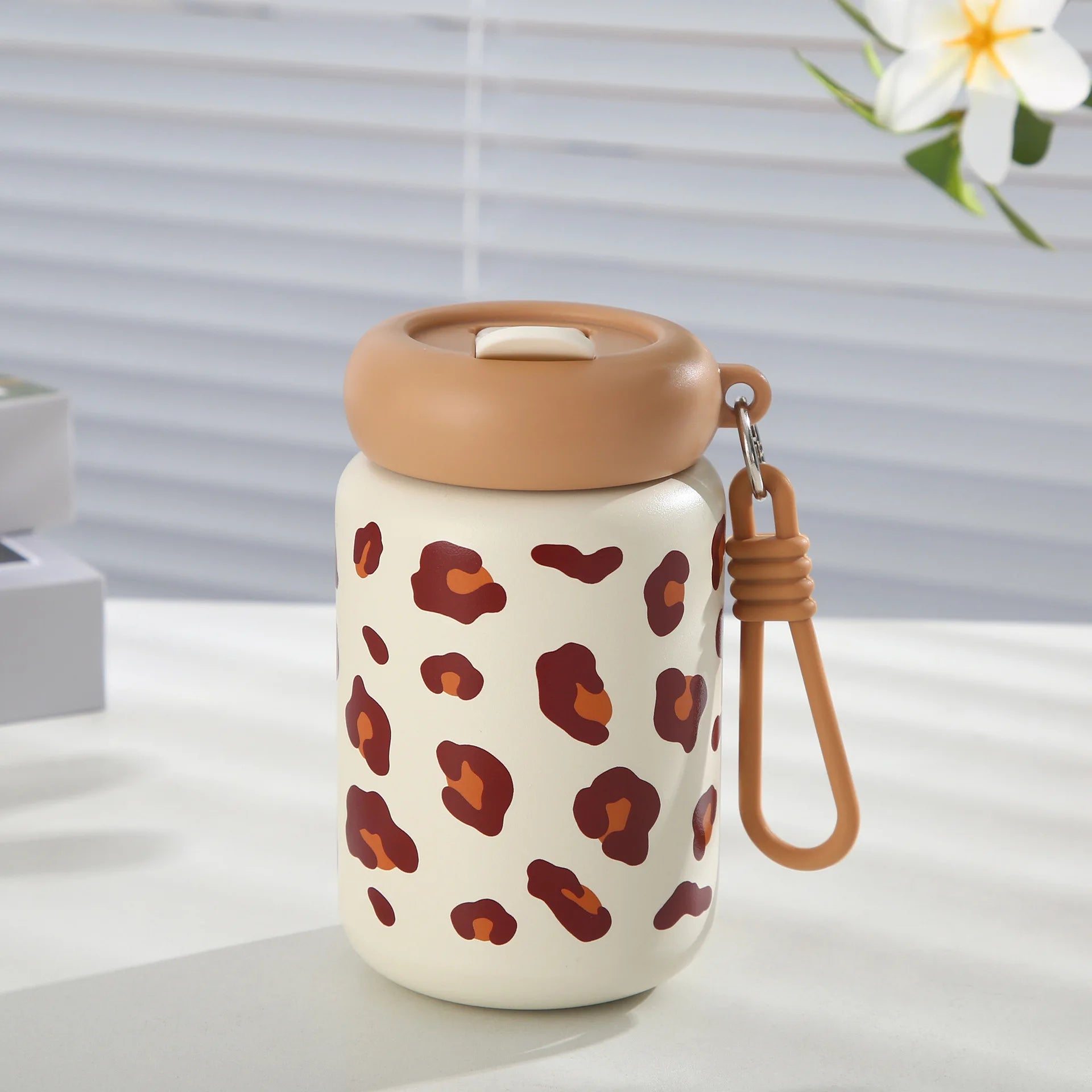 350ml Leopard Print Insulated Cup – 304 Stainless Steel Travel Insulated Travel Cup Zpaxo Brown 350ml