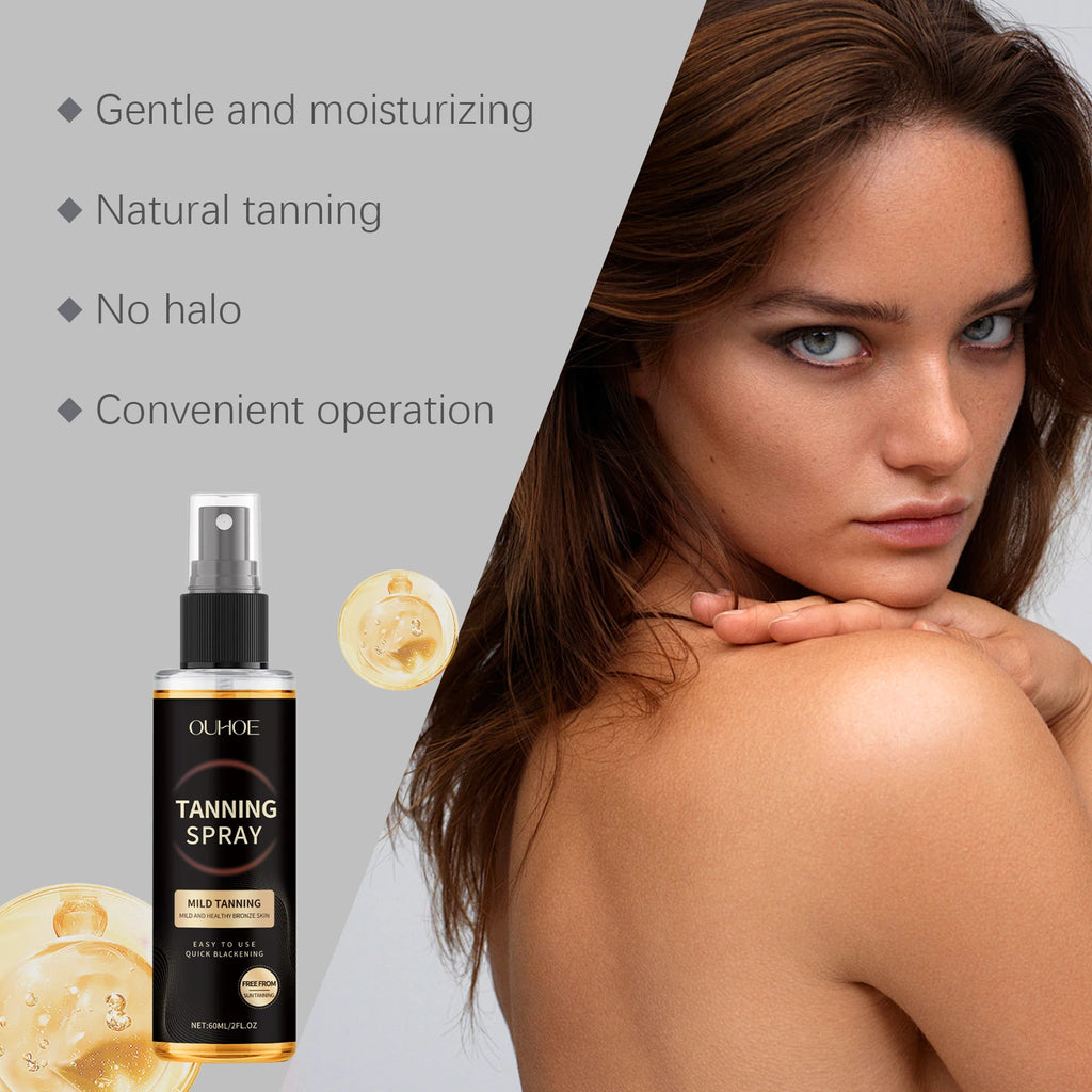 Enhancing Tan Spray Sunless Bronzing Accelerating Darkening Shiny Bronze Moisturizing Summer Beach Sunbathing Self Tanning Mist Zpaxo