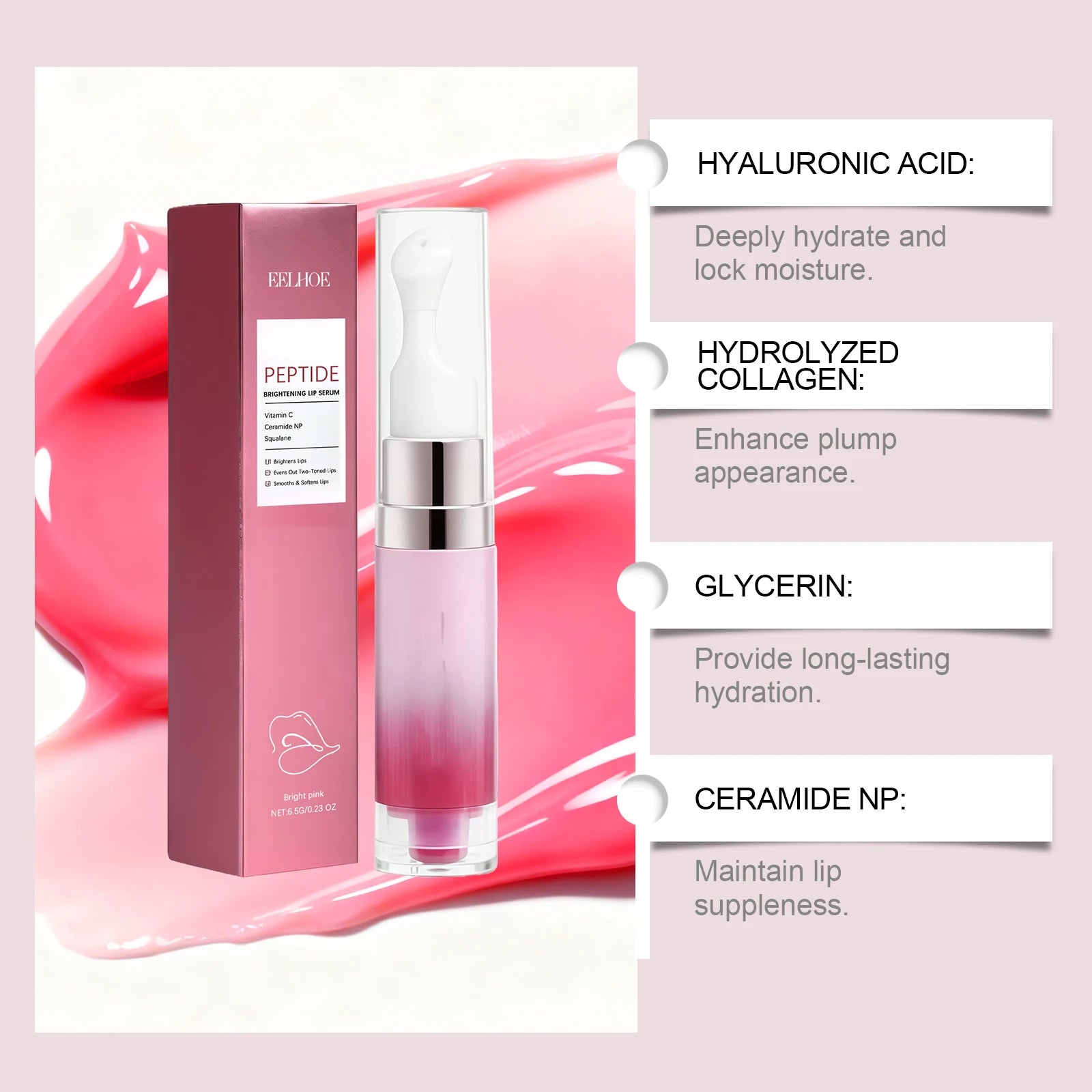 EELHOE Hydrating Lip Serum – Brightening & Plumping Lip Balm Lip Serum Treatment Zpaxo