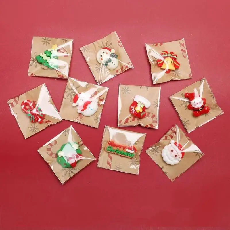 10pcs Mixed Resin Christmas Fridge Magnets, Santa Claus, Snowman, Christmas Tree Decorations In Various Styles For Gift Zpaxo