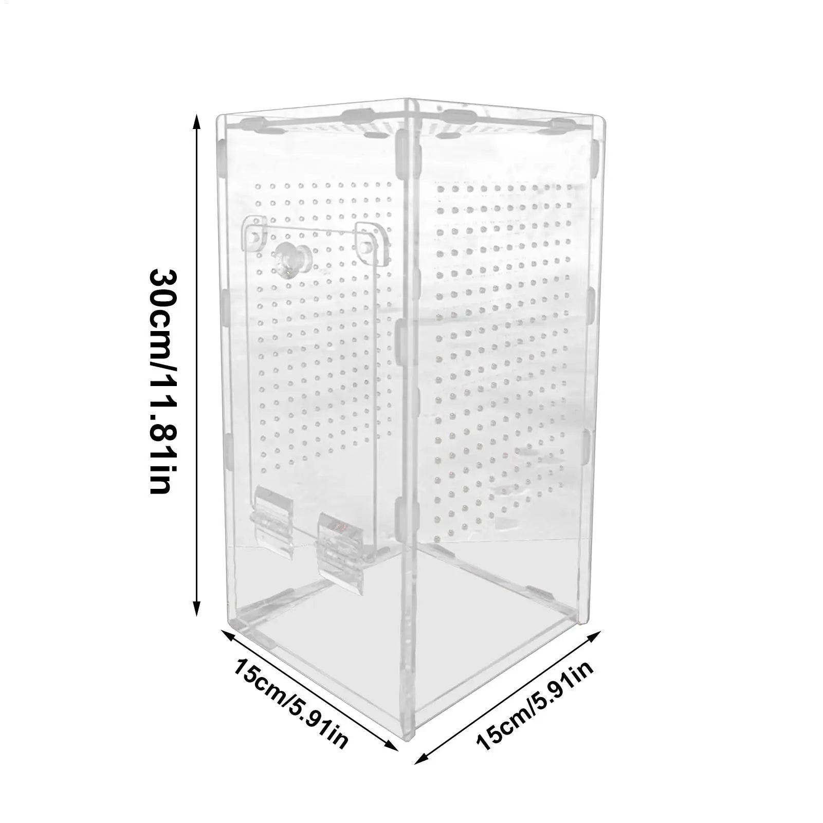 Jumping Spider Habitat Mantis Acrylic Terrarium Spider Enclosure Ventilated Reptile Animal Cage for Breeding Observation Frog Zpaxo