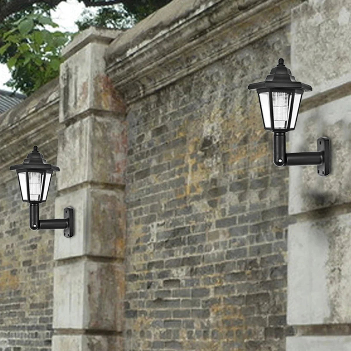 Retro Solar LED Wall Lantern – Waterproof Outdoor Garden Light