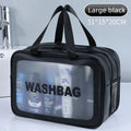 Dry-Wet Separation PU Mini Cosmetic Pouch – Travel & Gym Travel Cosmetic Pouch Zpaxo Large black