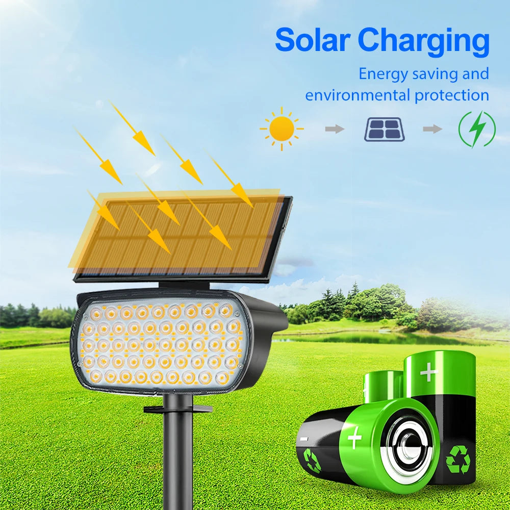 Solar Spot Landscape Lights 136 LED Outdoor Waterproof LED Lights Large Area Lighting Solar Spotlights Garden Pathway Driveway Zpaxo
