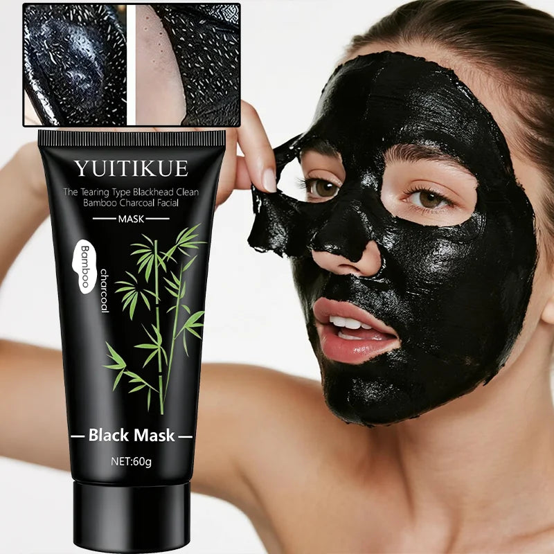 YUITIKUE Bamboo Charcoal Peel-Off Black Mask 60g – Blackheads Peel-Off Face Mask Zpaxo