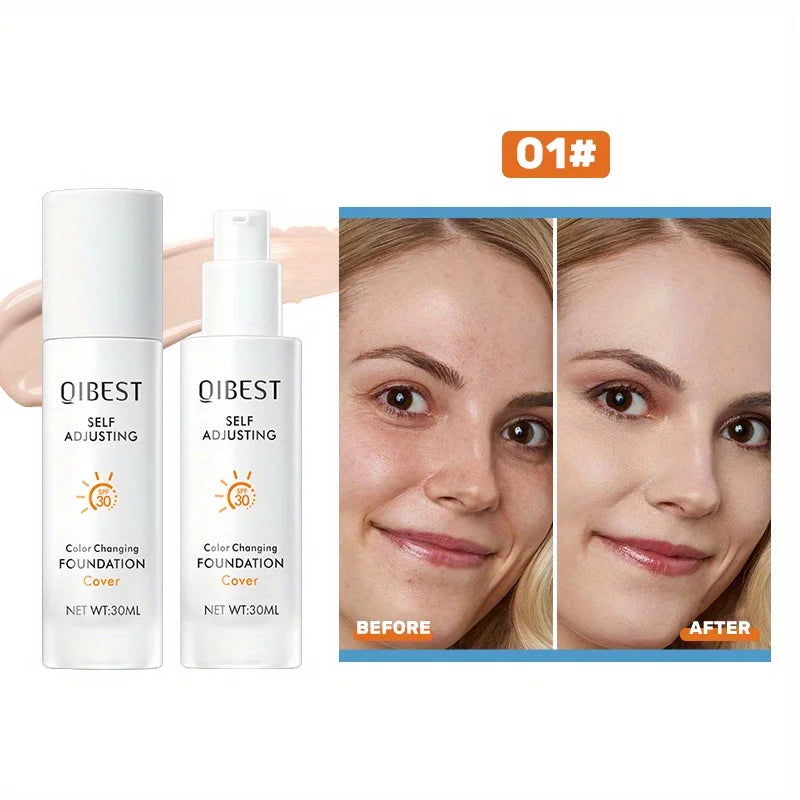 Invisible Fit Liquid Foundation Color-changing Moisturizing Makeup Concealer Waterproof Natural Clear Liquid Foundation Zpaxo 01 30ml