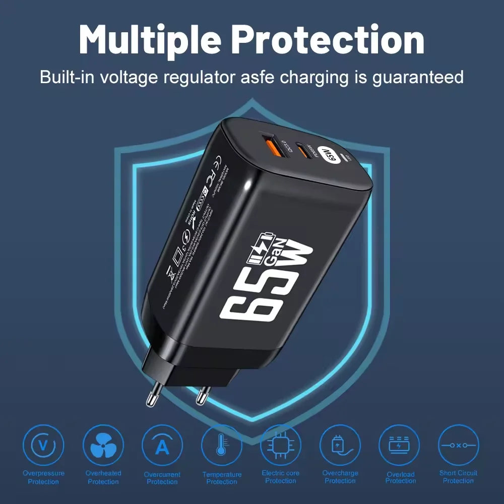 65W GaN USB-C Charger & Cable – MacBook, Lenovo, Xiaomi USB-C GaN Charger Zpaxo