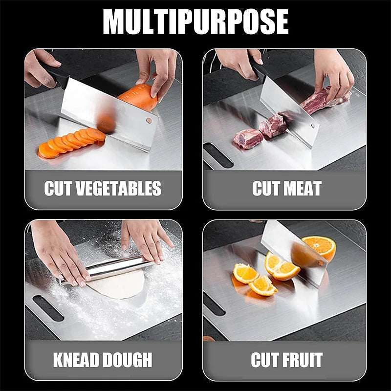 Stainless Steel Cutting Boards Kitchen Food Thickened Double Sided Zpaxo