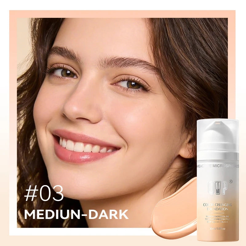Color Changing Liquid Foundation – Hydrating Coverage 30ML Liquid Foundation Zpaxo 03MediumDark