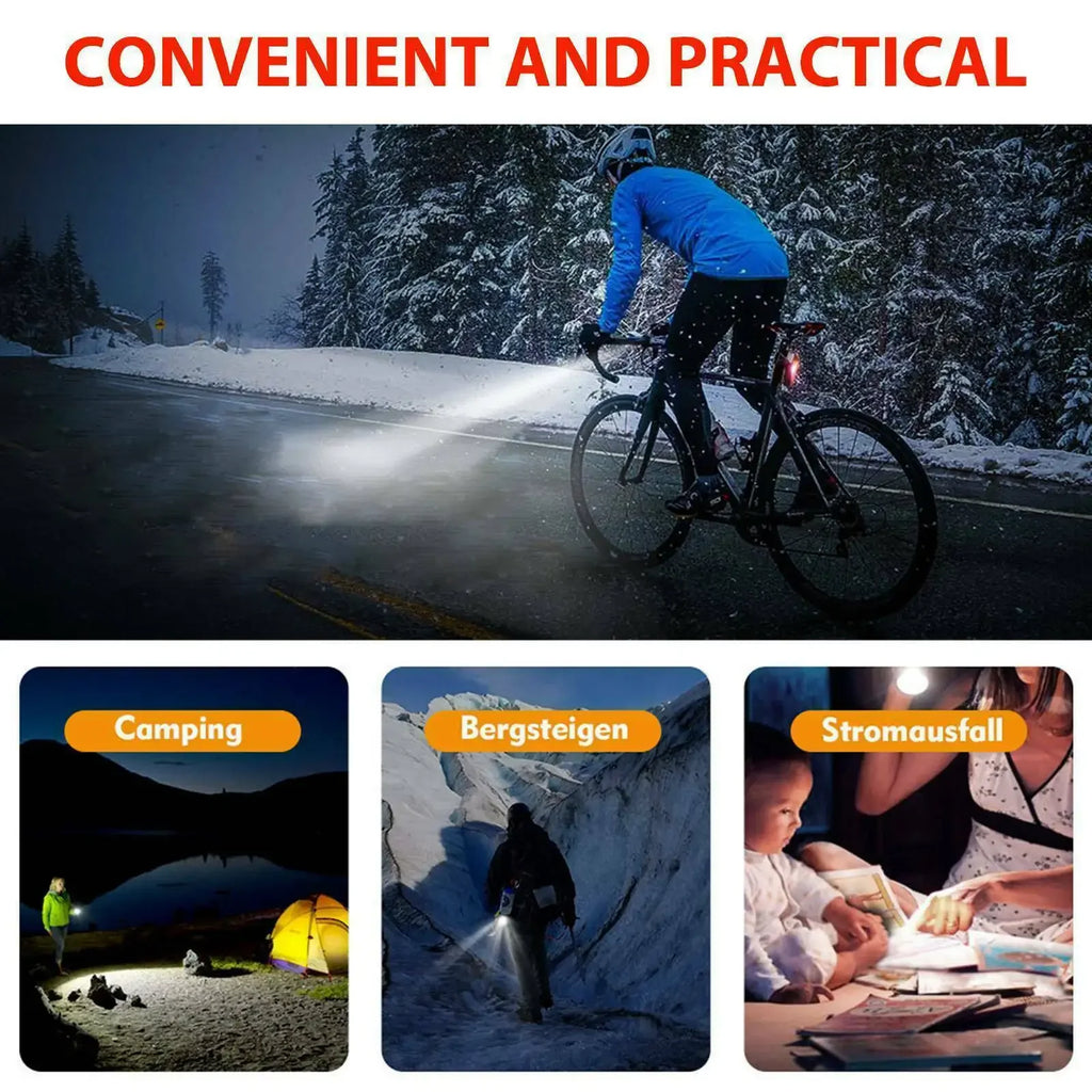 USB Rechargeable Bike Light Set – Front & Tail Light, 4 Modes