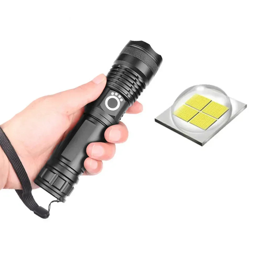 ESMARTER Zoomable Rechargeable LED Flashlight – IPX-6, 3 Modes