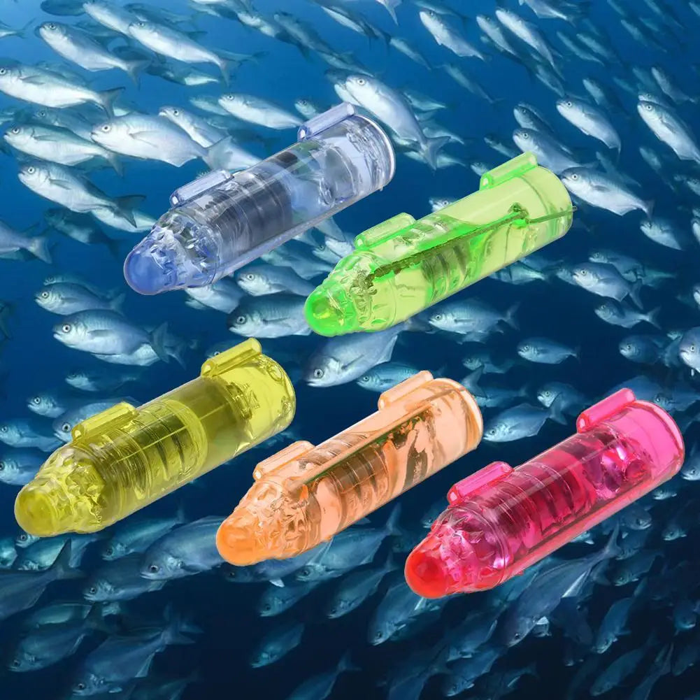 1-10PCS Underwater Mini Fish Attraction Indicator Lure LED Flashing Light Bait Fishing Tools Deep Drop Light Squid Bait Hard Lur Zpaxo