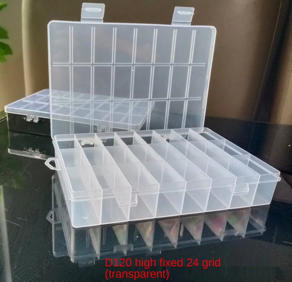 24 Grids Plastic Box Compartment Jewelry Organizer Box Eco-Friendly PP Transparent Jewelry Screw Box DIY Sewing Organizer Tools Zpaxo Clear