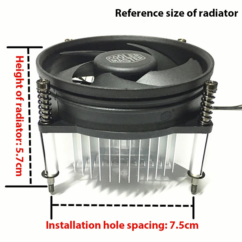 I30 CPU Heatsink Supports 1155 1150 H61 H110 Desktop Fan Zpaxo