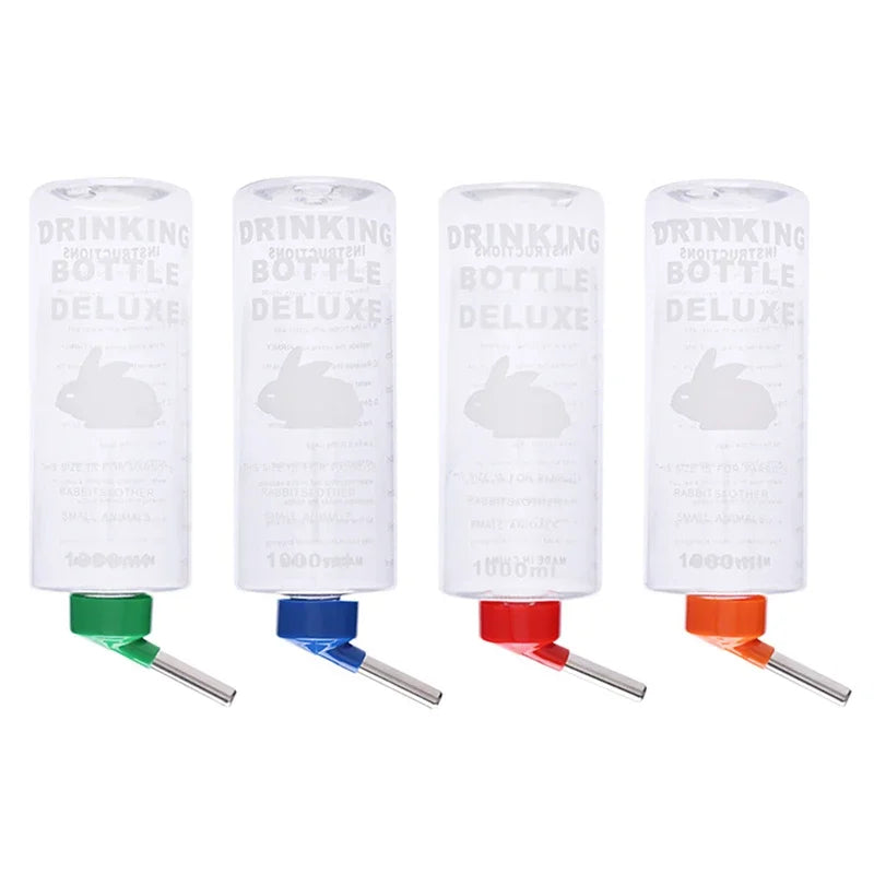 1000ml Random Color Small Animals Drinker Auto Drinking Hangable Water Bottle for Rabbit Guinea Pig Parrot Rabbit Feeder Zpaxo 1pc Random Color