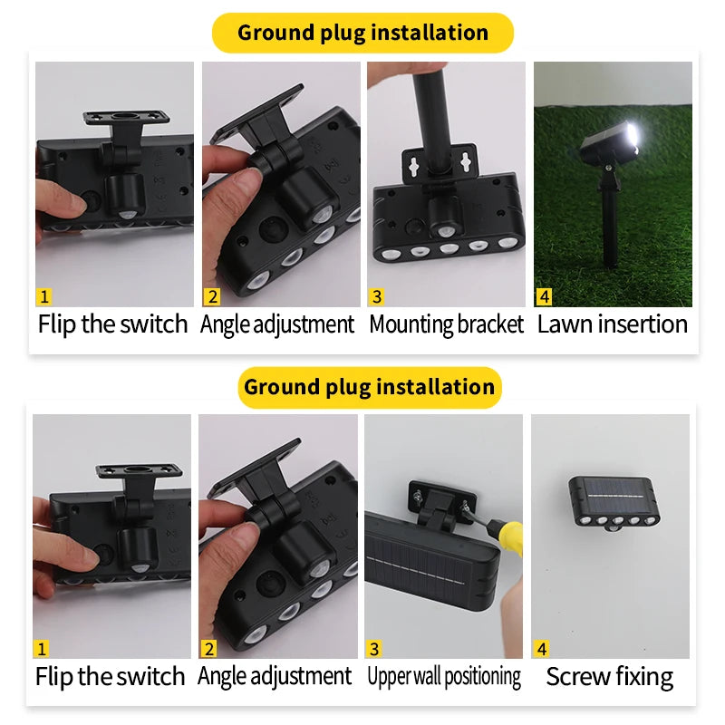 1 5LED Solar Wall Lawn Light Dual Use Outdoor Landscape Lamp IP65 Zpaxo