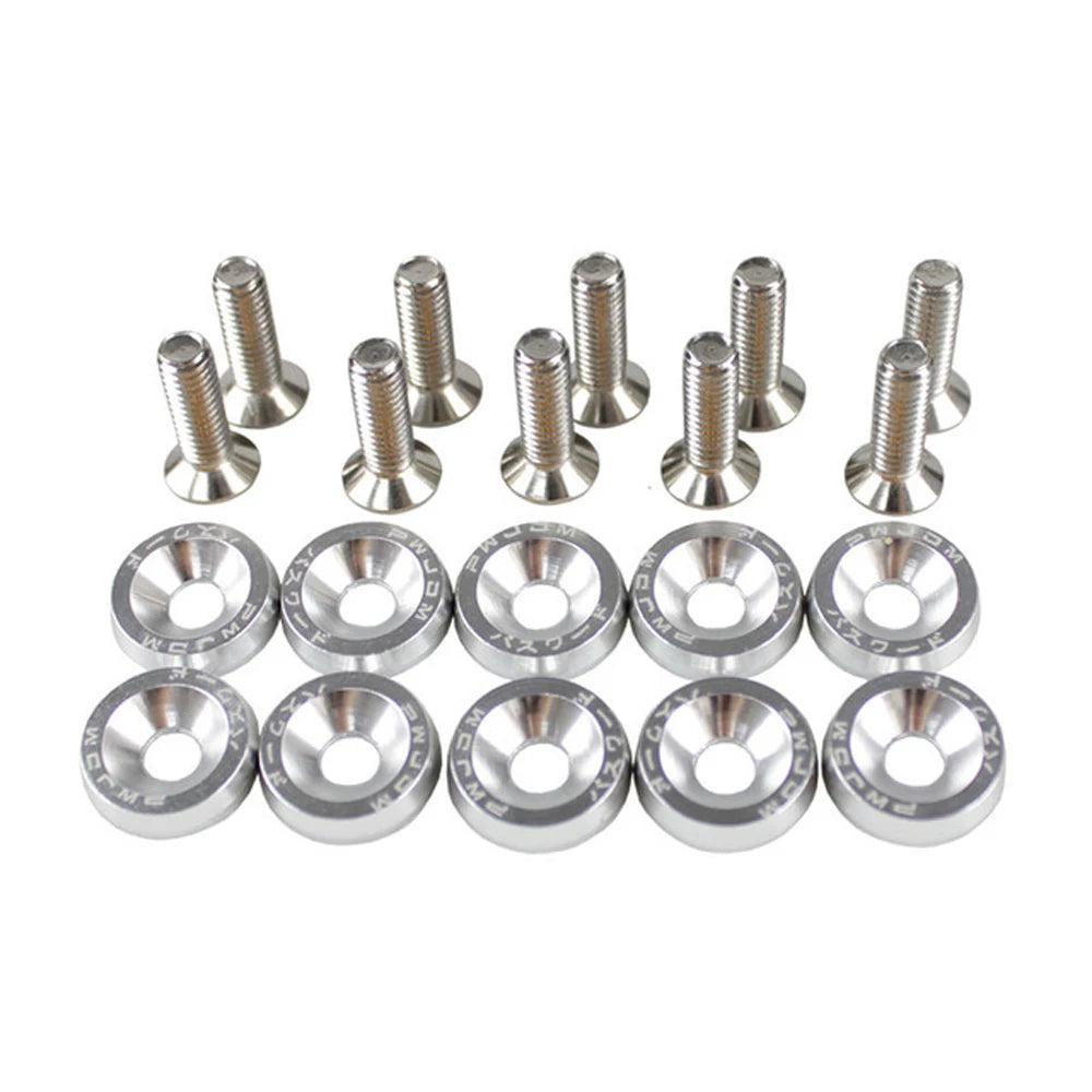 Accessaries Car Fasteners Engine Styling Fender M6 JDM Washer Zpaxo Silver