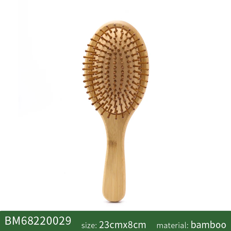 Bamboo Hair Brush Women Styling Hair Comb Hairbrush Wide Teeth Bamboo Combs for Hair Smooth Massage Scalp Brush Barber Comb Zpaxo big oval brush China Mainland