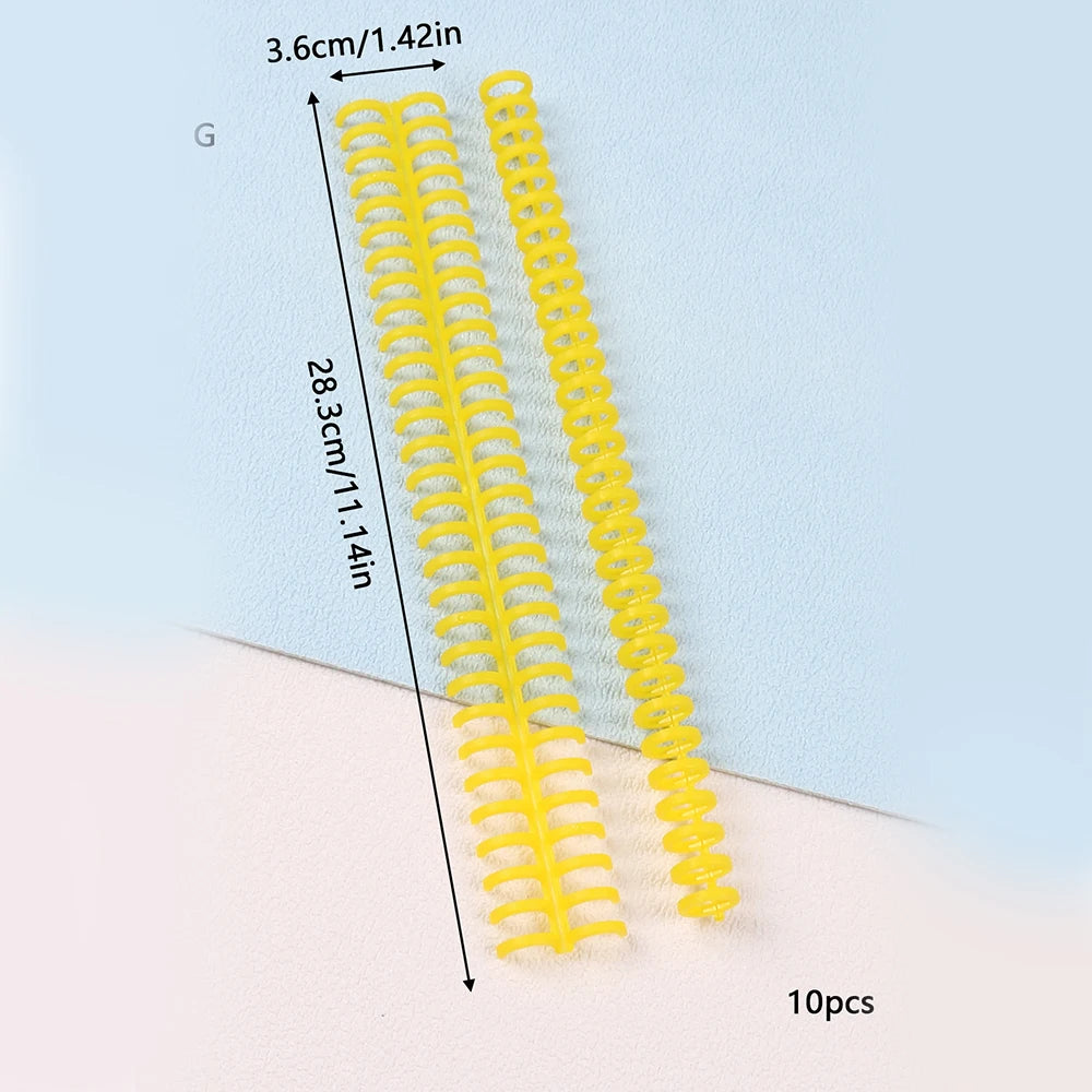 5/10Pcs Loose Leaf Binder Rings Binding Spines 30-Hole Plastic Comb Binding Spines for Teacher Student Business Notebook File Zpaxo 10Pcs Yellow